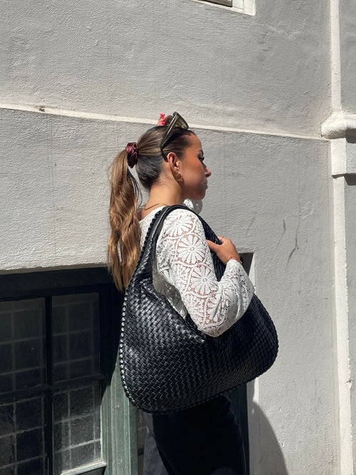 Bolsa de ombro chique trançada – Para um look elegante