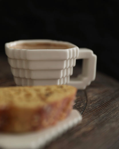 Taza de diseño Pixel con platillo