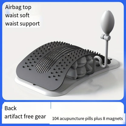 Suporte lombar RelaxBack com múltiplos níveis de ajuste para maior conforto e relaxamento.