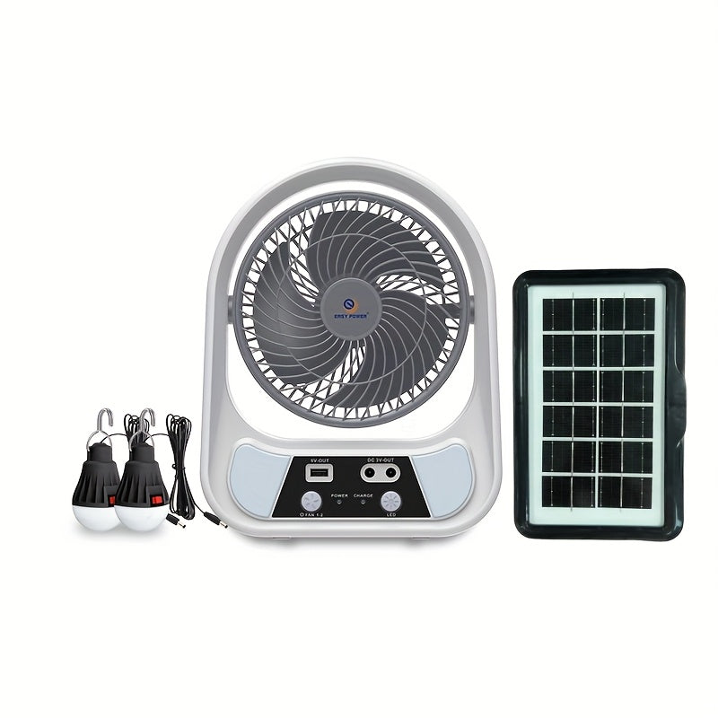 Prijenosni solarni ventilator i noćno svjetlo – Višenamjenski i punjivi