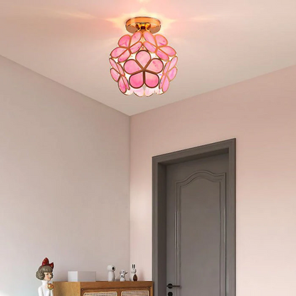 Candeeiro de teto decorativo com motivo floral