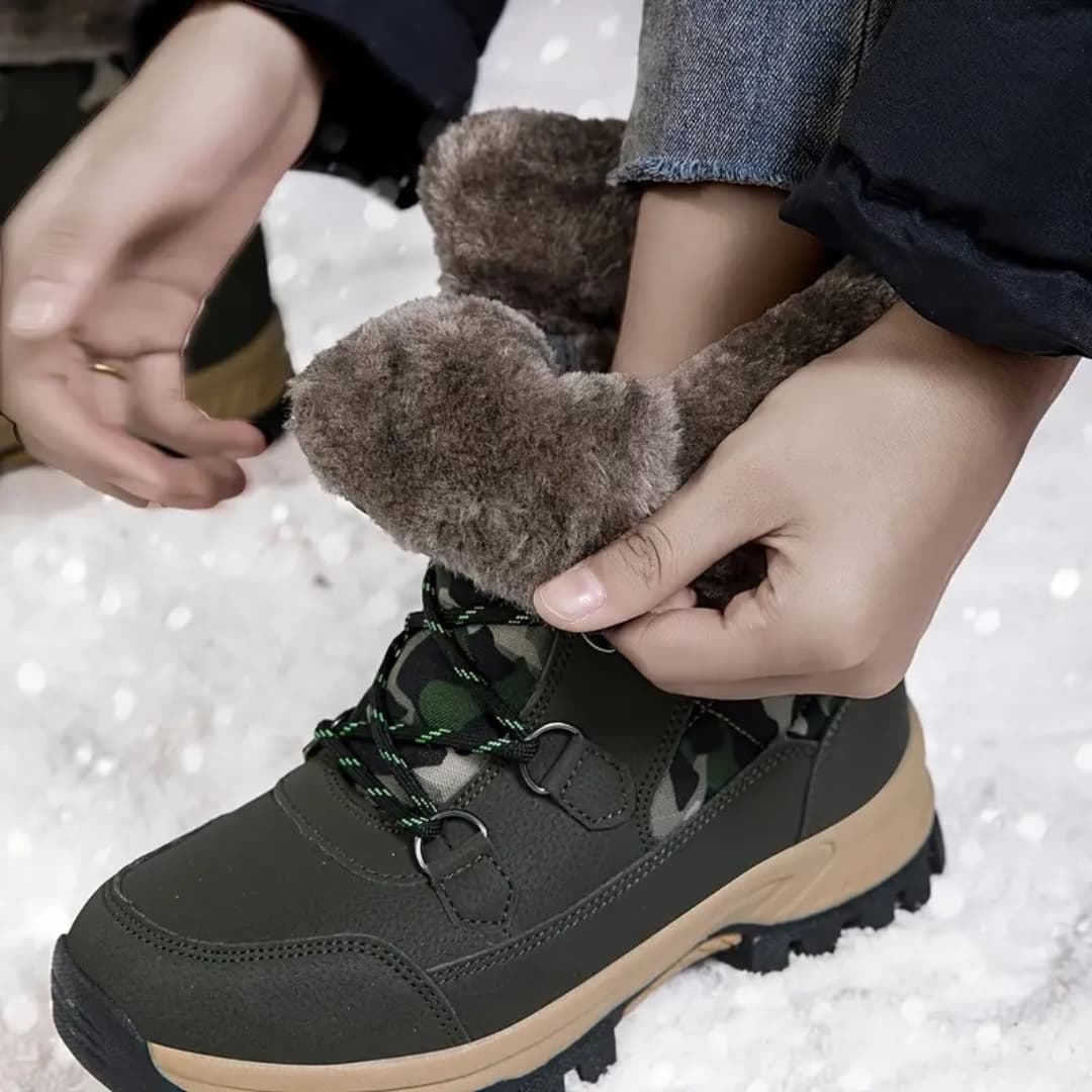Damen Gefütterte Outdoor-Stiefel mit Camouflage-Muster