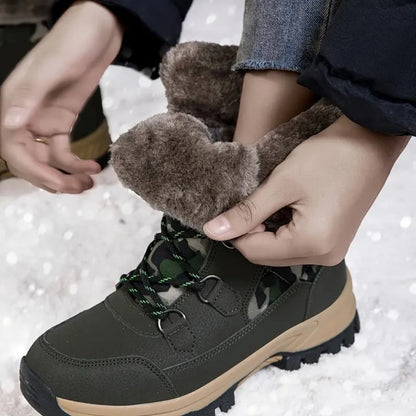 Damen Gefütterte Outdoor-Stiefel mit Camouflage-Muster