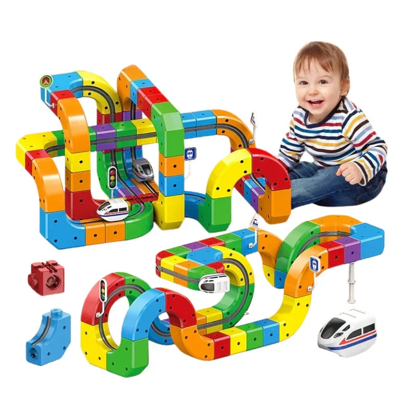 Pista de carreras de dados DIY con tren