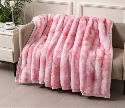 Weiche Flauschdecke mit Tie-Dye-Muster