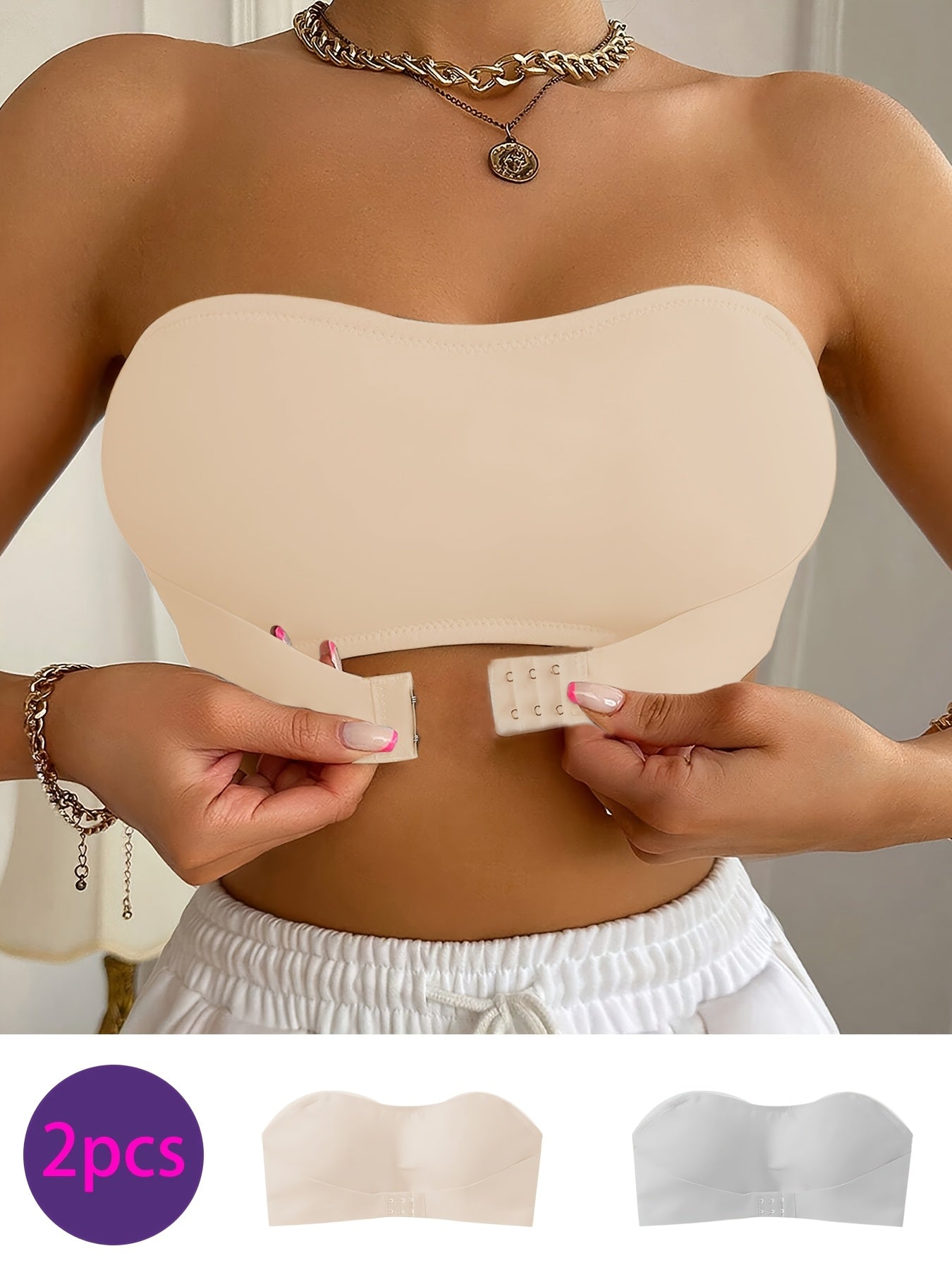 Sujetador bandeau sin costuras: suave y cómodo, sin aros.