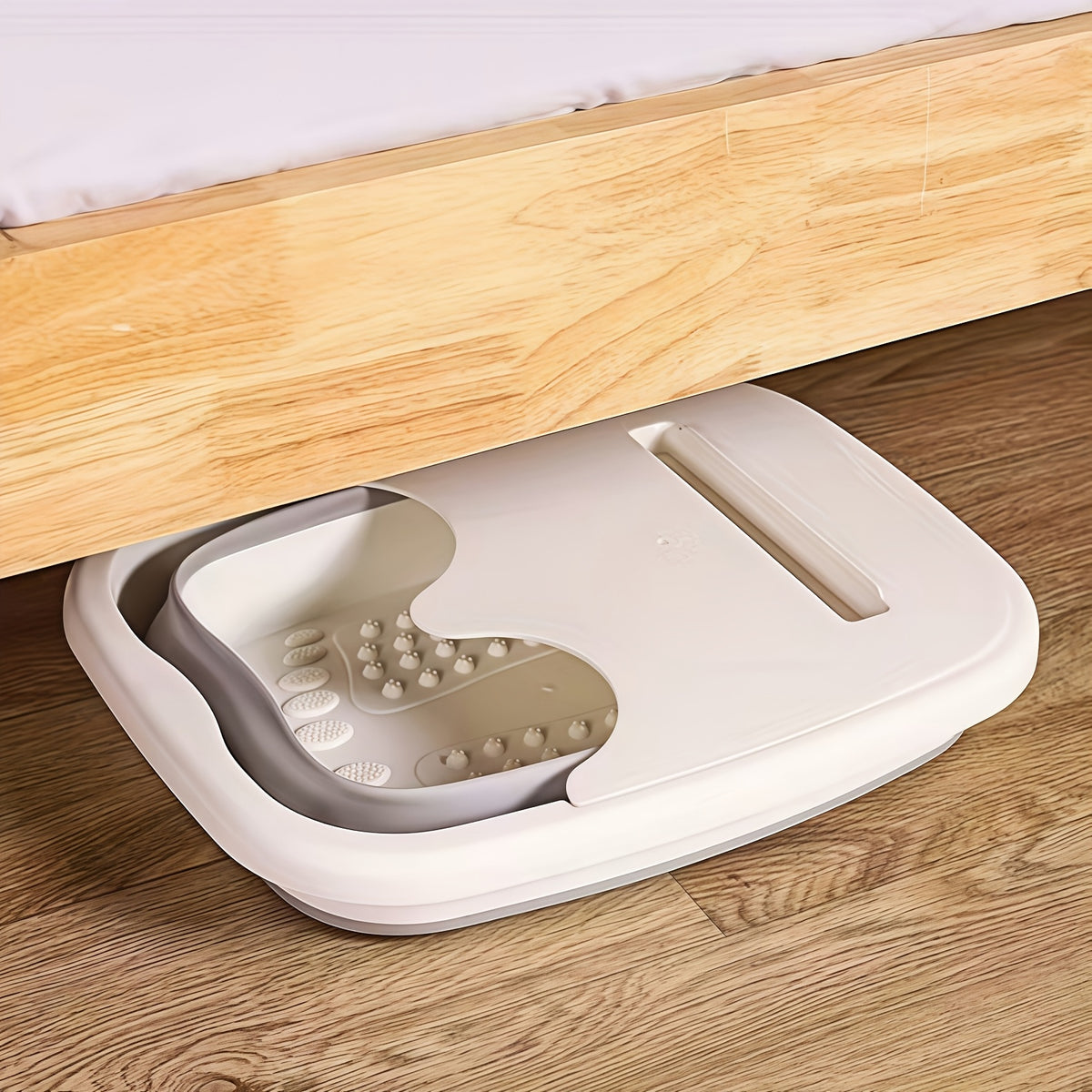Banho-pé dobrável com superfície de massagem