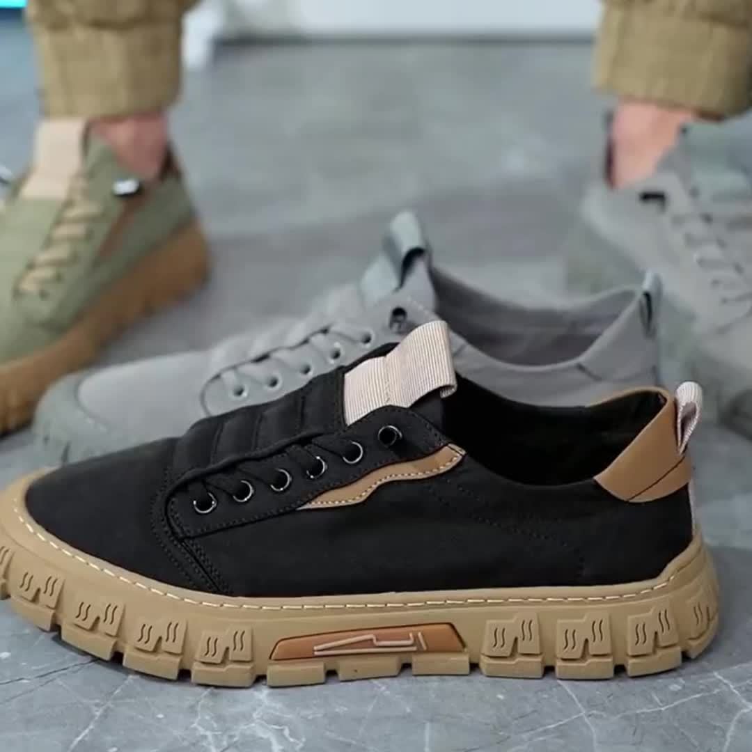 Zapatos de skate casuales sólidos para hombre: cómodos y seguros para uso al aire libre.