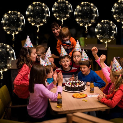 Transparente LED-Ballons mit warmweißer Lichterkette – 10er-Set