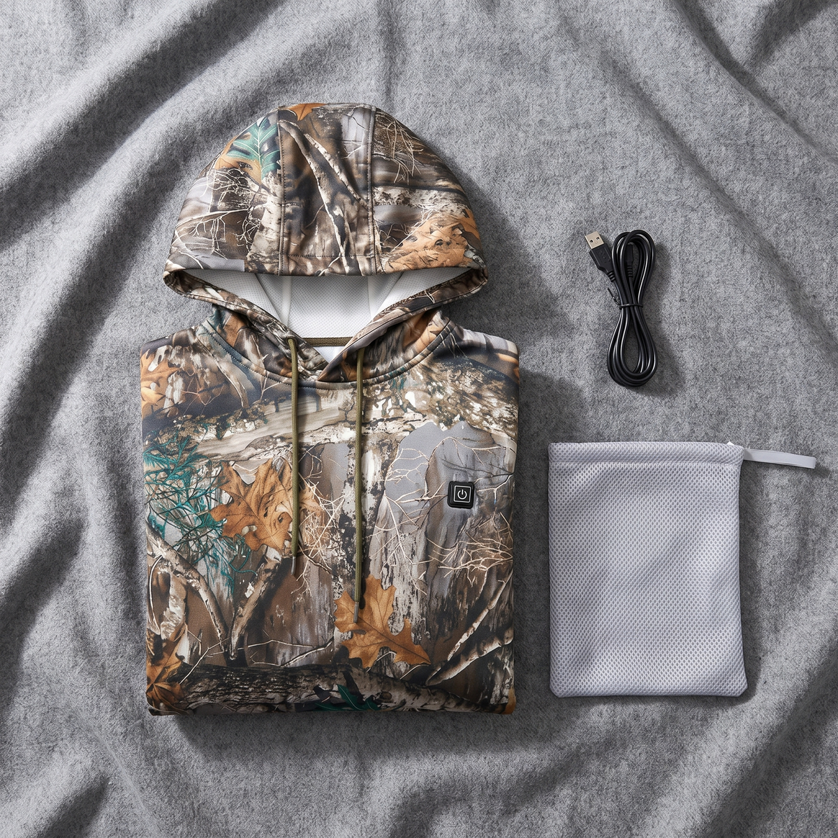 Beheizbarer Herren-Kapuzenpullover mit 7 Heizzonen