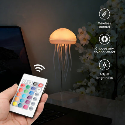 Lámpara de medusas recargable con cambio de color y control por sonido