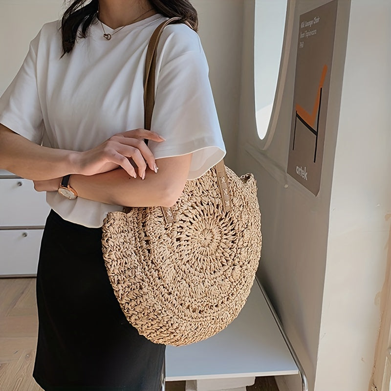 SunWave okrugla torba od slame za rame – Ležerno i prozračno