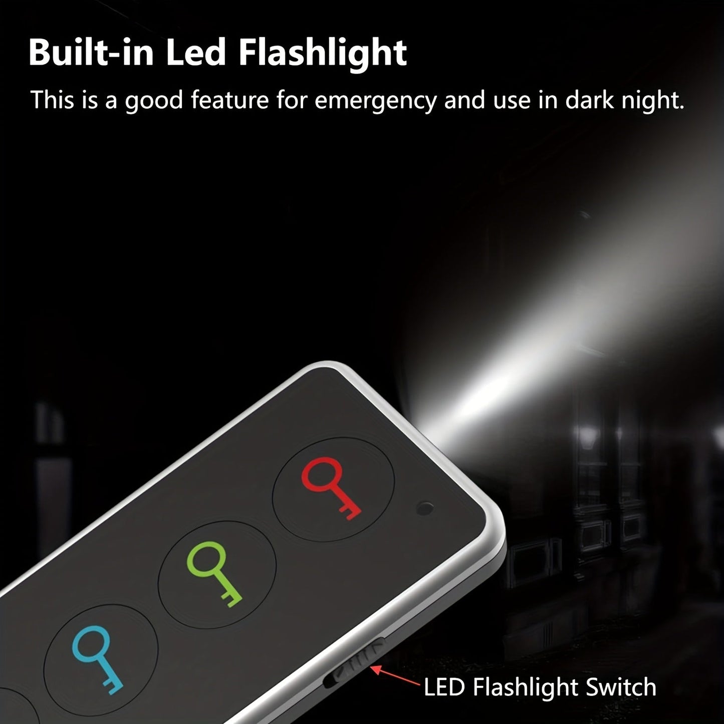 Localizador de chaves com 4 receptores – lanterna LED e design portátil