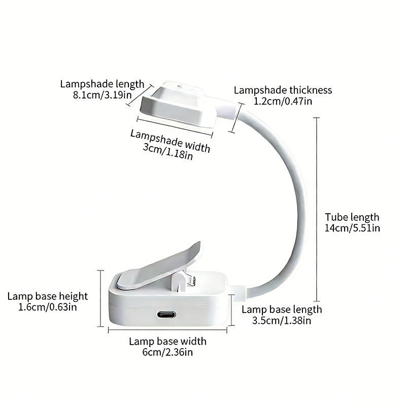 Wiederaufladbare LED Leselampe mit Clip
