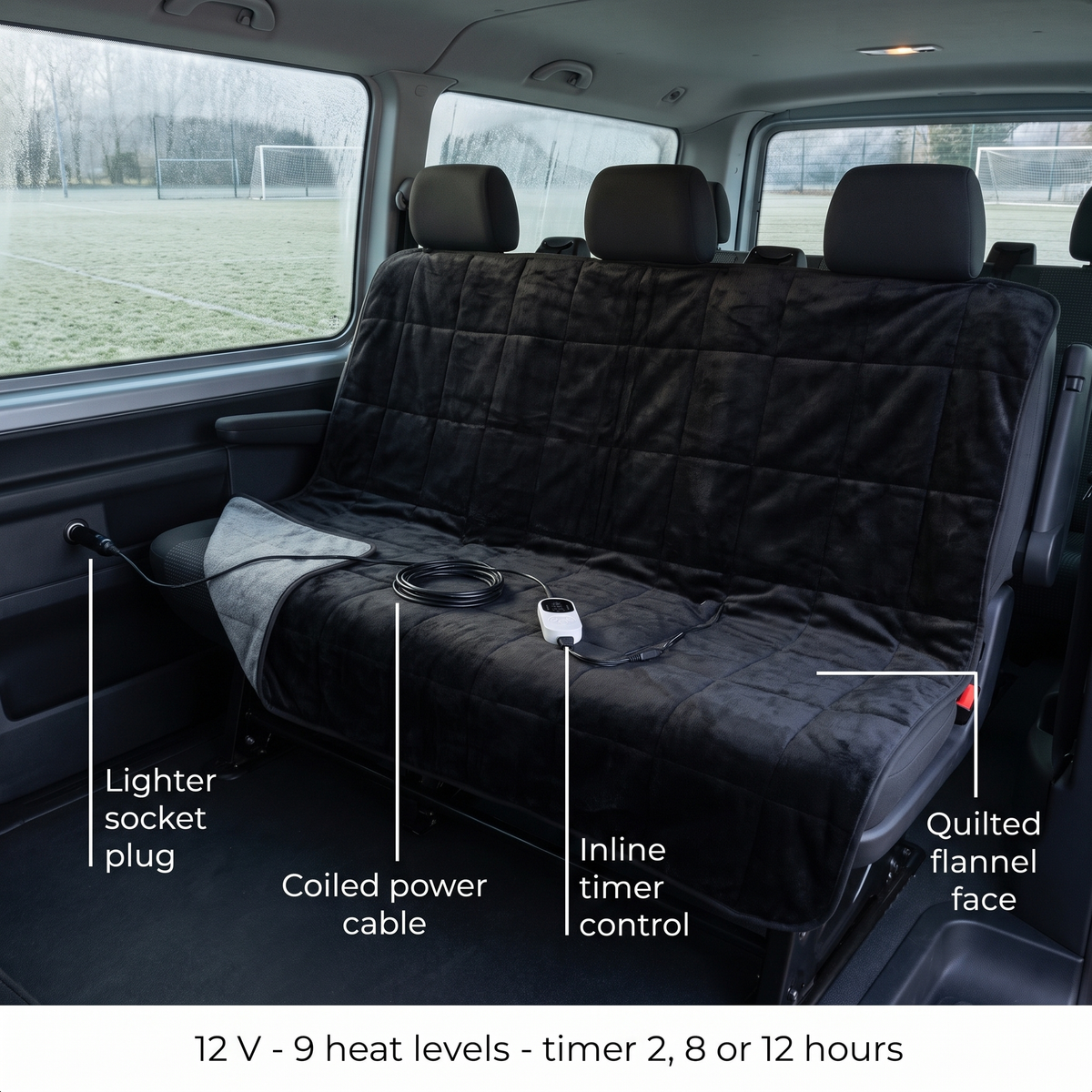 Beheizbare 12V Autodecke mit 9 Heizstufen