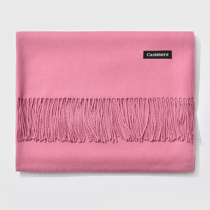 Bufanda de mujer con flecos y diseño liso