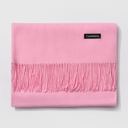 Bufanda de mujer con flecos y diseño liso