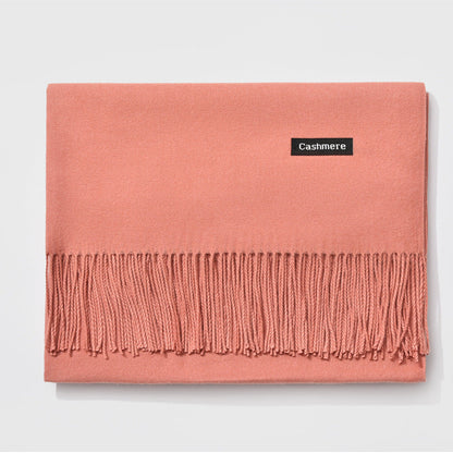 Bufanda de mujer con flecos y diseño liso