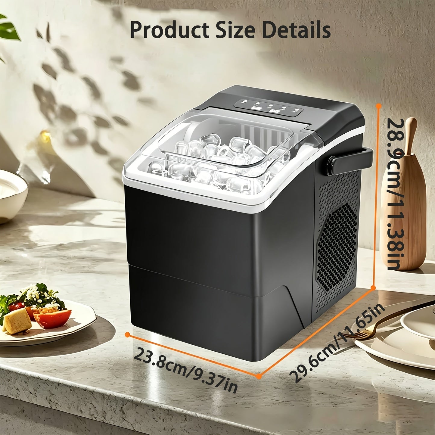 Kompakte Eiswürfelmaschine mit Zwei Eiswürfelformaten und Schneller Produktion