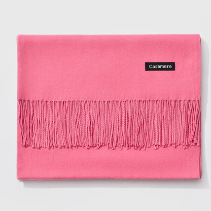 Bufanda de mujer con flecos y diseño liso