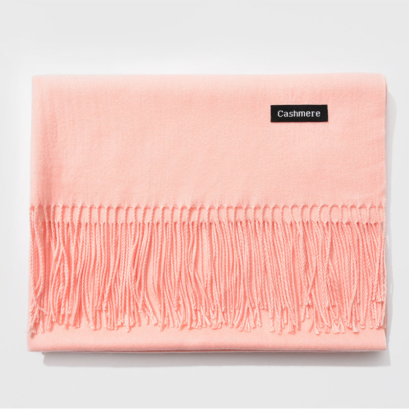 Bufanda de mujer con flecos y diseño liso