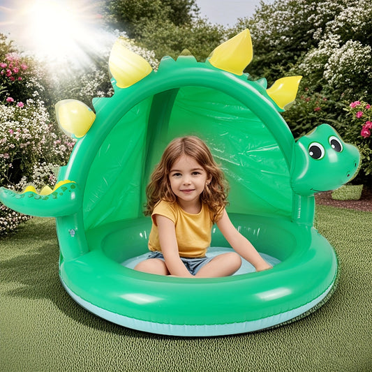 Piscina inflable de dinosaurios para bebés: con protección solar y diseño divertido.