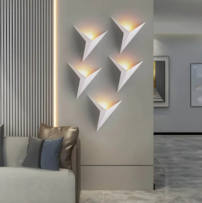 Lámpara de pared LED geométrica con forma de pájaro
