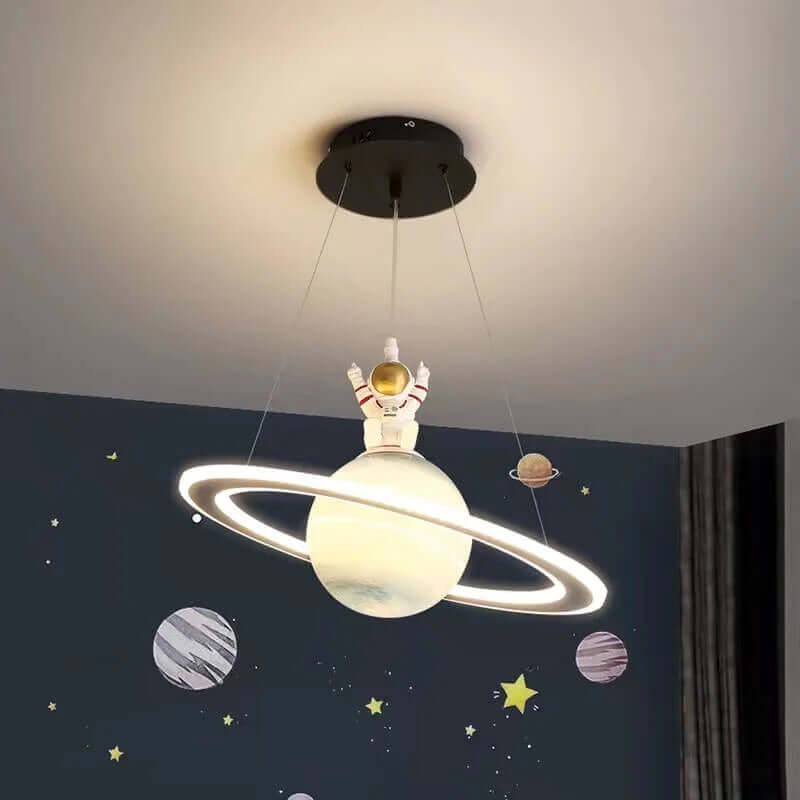 Candeeiro suspenso LED para quarto infantil com design de planeta – atmosfera mágica