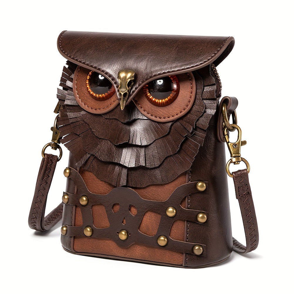 Steampunk mini torbica s motivom sove – Stilski i funkcionalno
