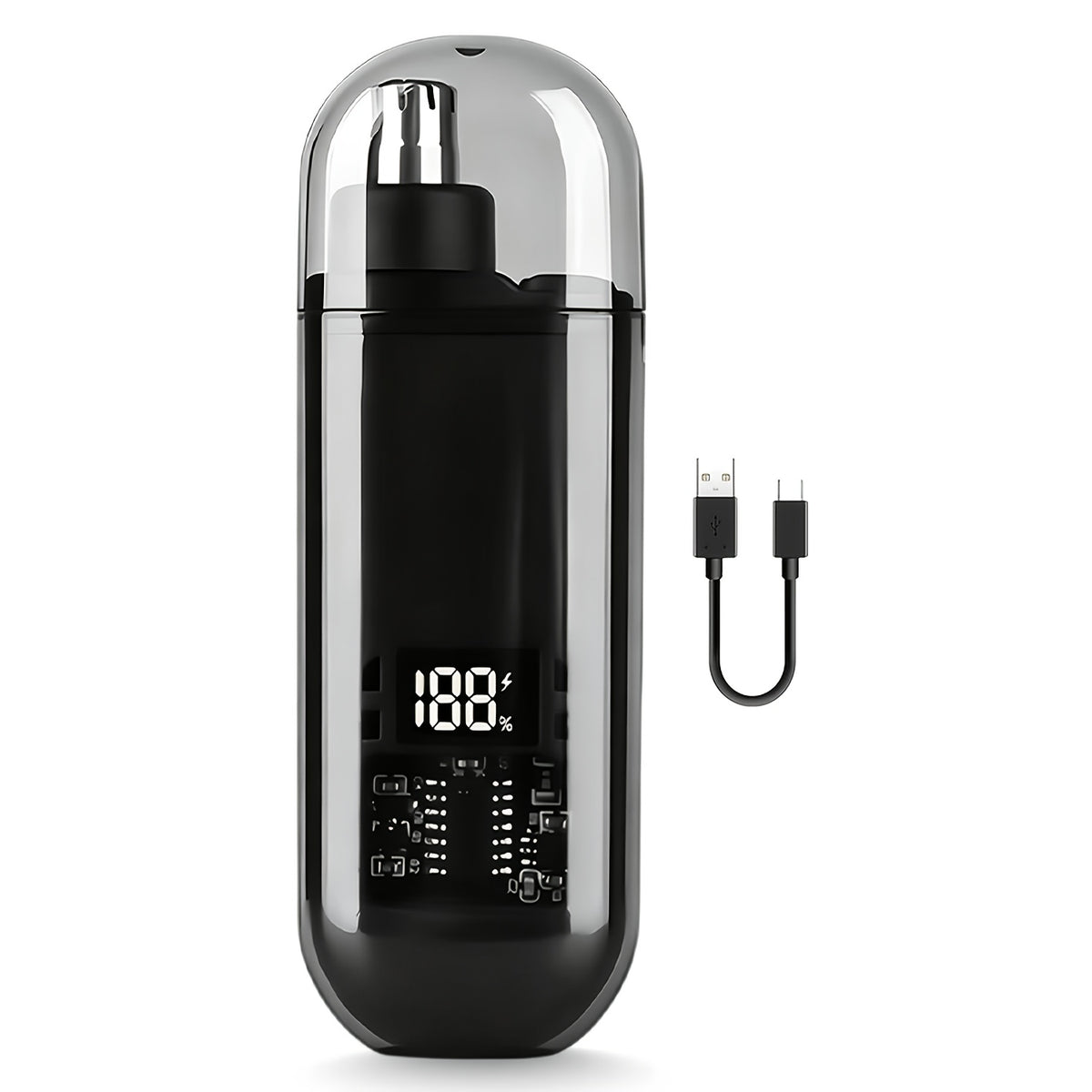 USB-aufladbarer Nasenhaartrimmer mit Digitalanzeige