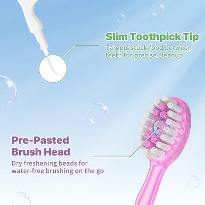 Cepillos de dientes de viaje desechables 5 en 1 con hilo dental y palillo
