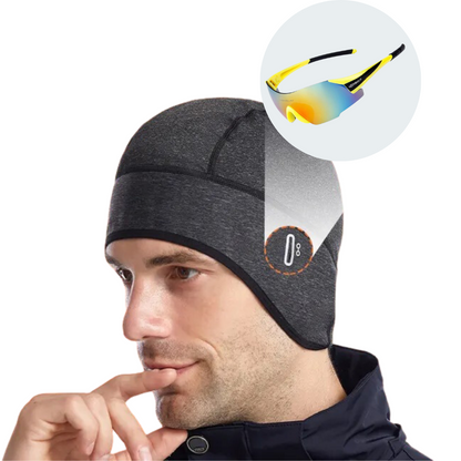 Gorro deportivo de invierno con protección para las orejas y abertura para gafas
