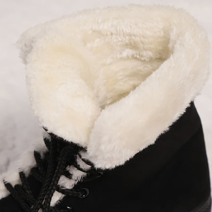 Botas de invierno forradas para mujer con cordones