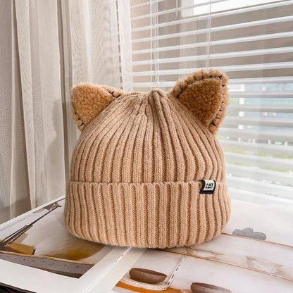Damen Wintermütze mit Katzenohren und Umschlag