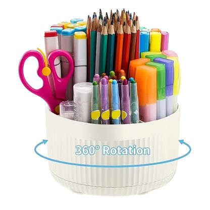 Organizador de escritorio giratorio con 5 compartimentos