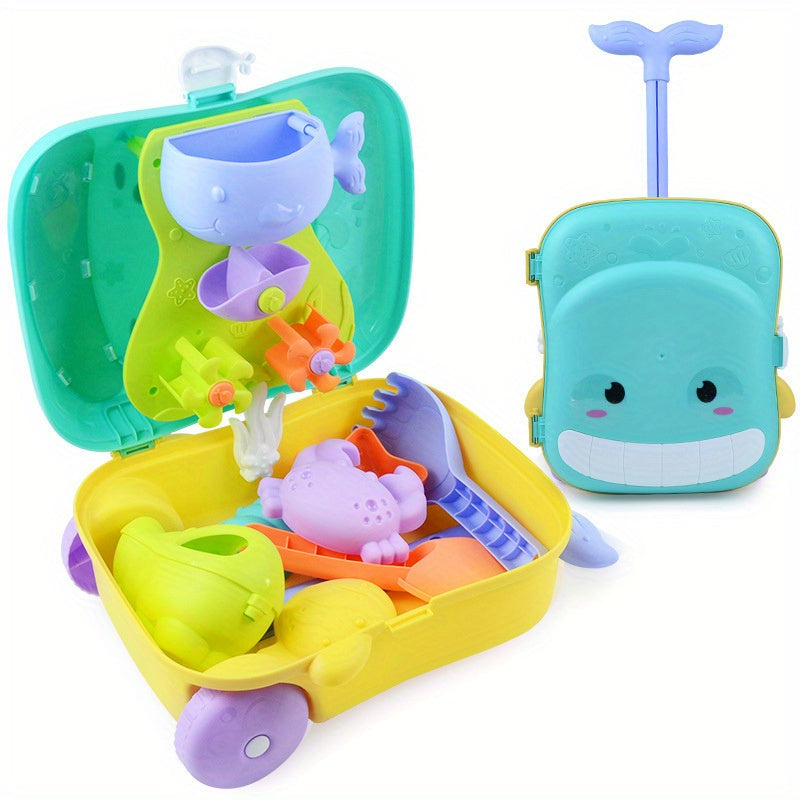 Set igračaka za plažu s motivom kita za bebe – 8-dijelni putni komplet