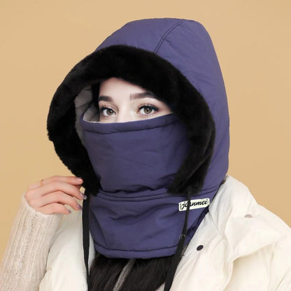 Gorro térmico de inverno com cobertura facial integrada