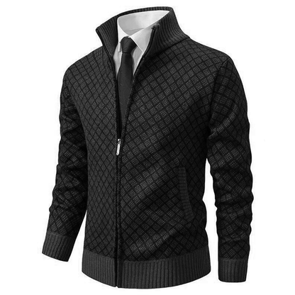 Chaqueta clásica de punto tipo cárdigan: elegante y cómoda.