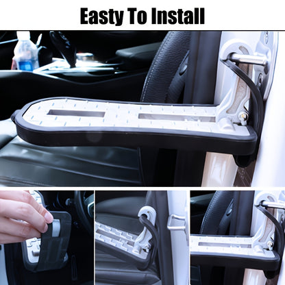Estribo plegable para automóvil con martillo de emergencia