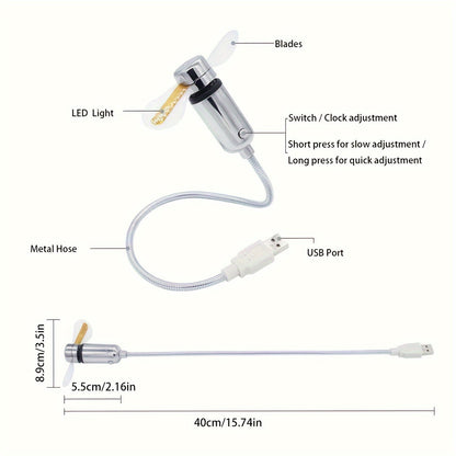 Prijenosni USB LED ventilator za sat s prikazom vremena