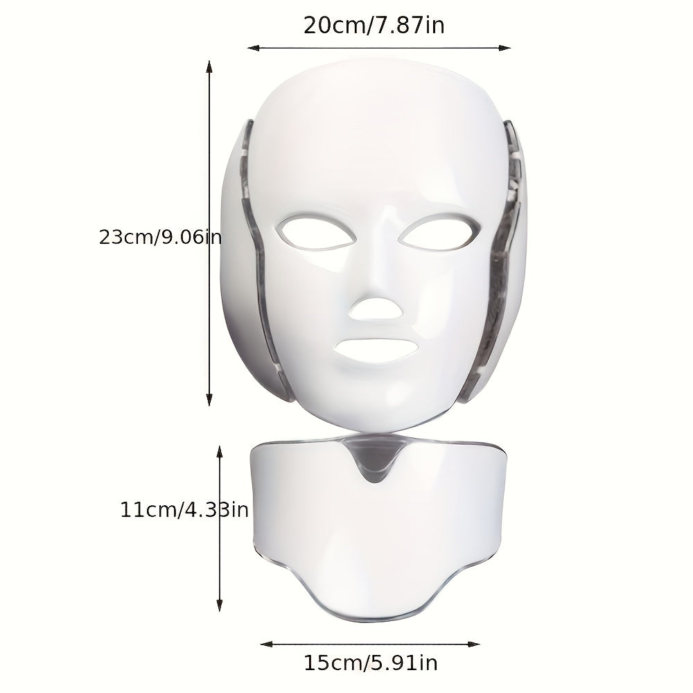 7-bojna LED maska za lice i vrat – USB punjivi uređaj za njegu kože