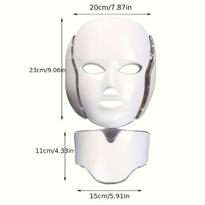 7-bojna LED maska za lice i vrat – USB punjivi uređaj za njegu kože