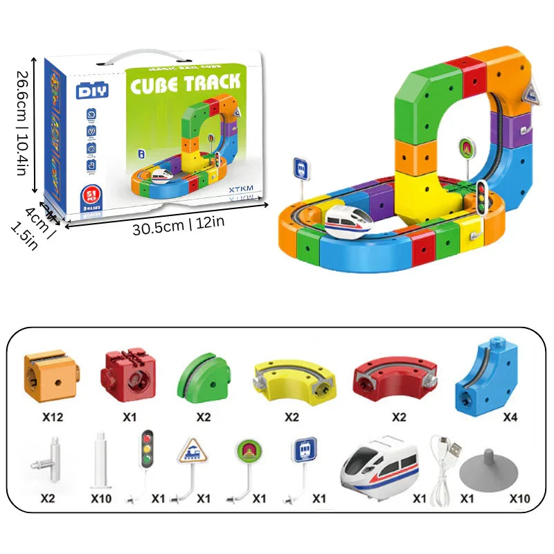 Pista de carreras de dados DIY con tren