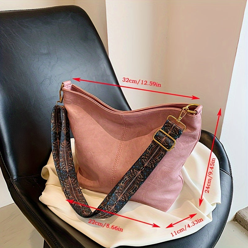 Široka geometrijska torba – Crossbody s velikim kapacitetom i retro štihom