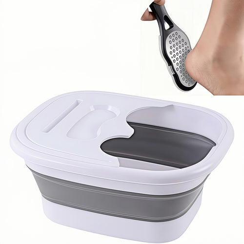Banho-pé dobrável com superfície de massagem