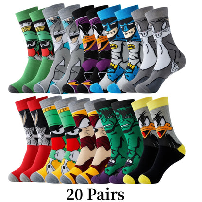 Conjunto de meias com estampados de desenhos animados - Conforto e estilo com as suas personagens favoritas.