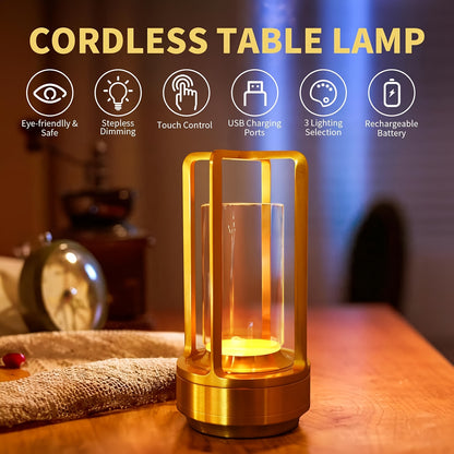 Kabellose LED-Tischlampe mit Touch-Dimmung