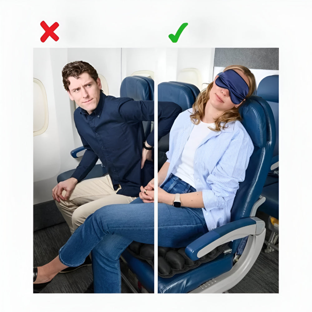 Cojín de asiento inflable para viajes