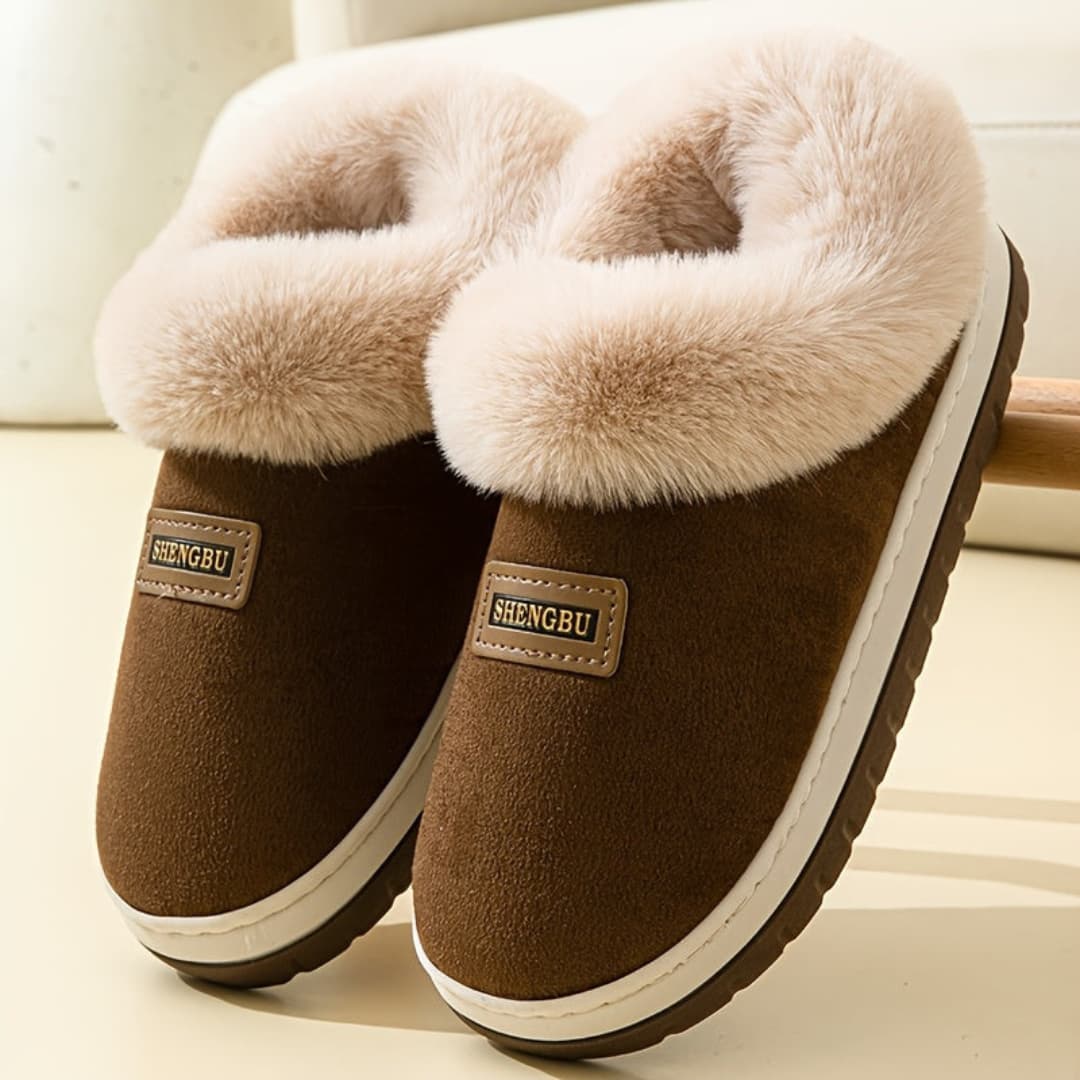 Damen Gefütterte Hausschuhe mit profilierter Sohle