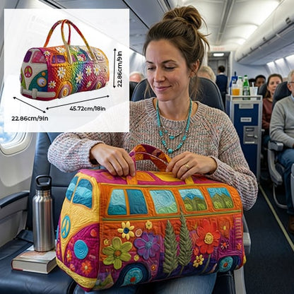 Bolsa de viaje acolchada con diseño floral y correa ajustable